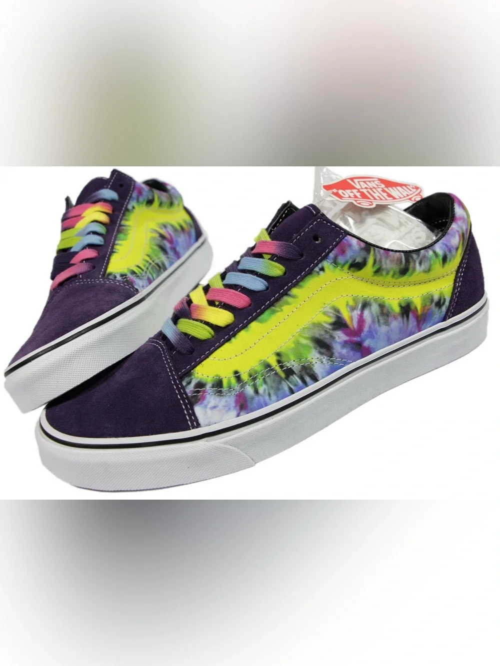 Vans Old Skool 'Tie Dye' in Mysterioso/True White & Purple suede sneakers